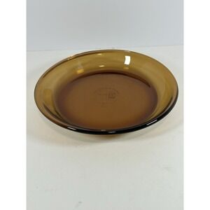 Vintage Anchor‎ Hocking Pie Plate Pan Amber 460 USA  9" Glass Dish